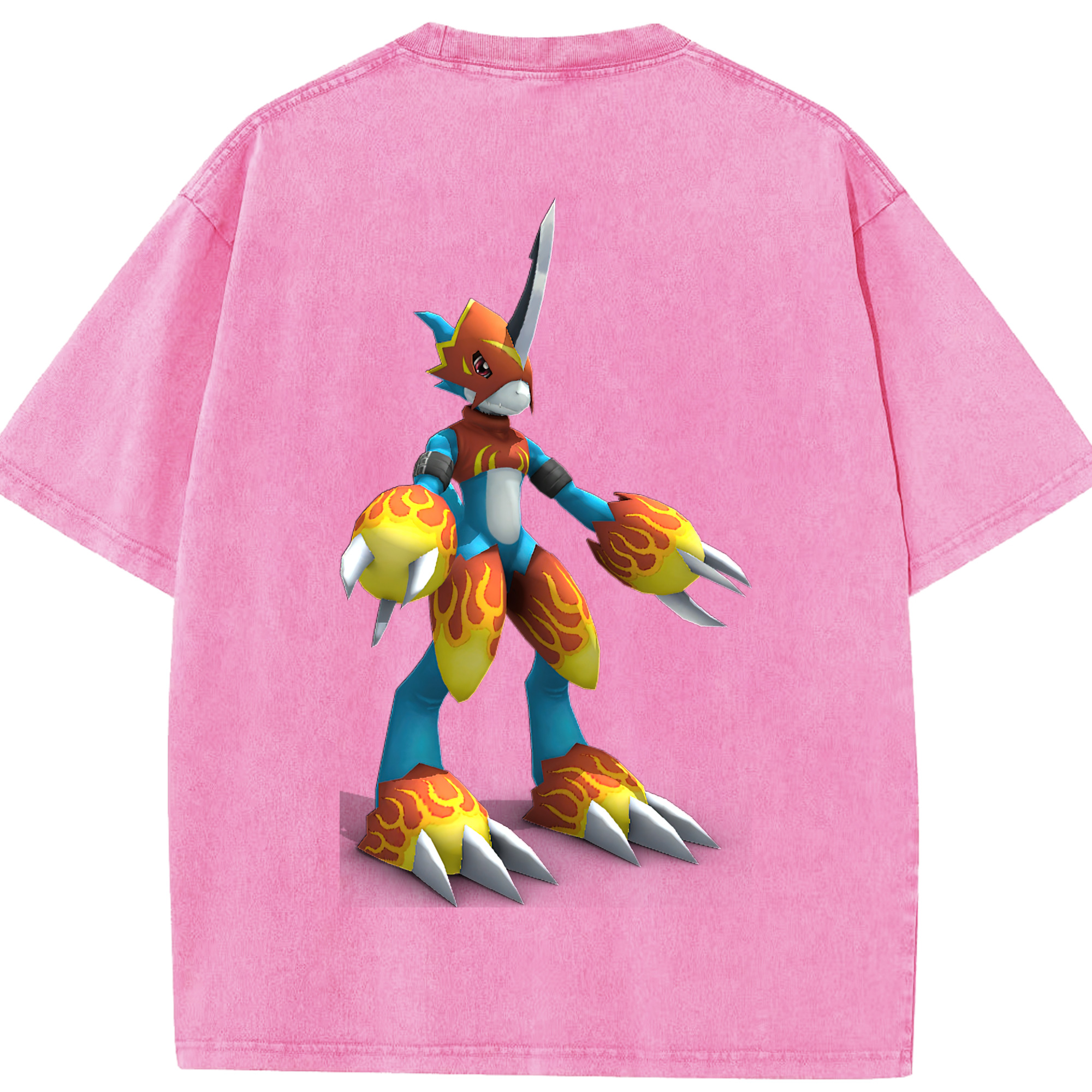 （画像用） Digimon デジタルモンスター/デジモン 綿100% ヴィンテージ風 半袖Tシャツ（背面プリント）
